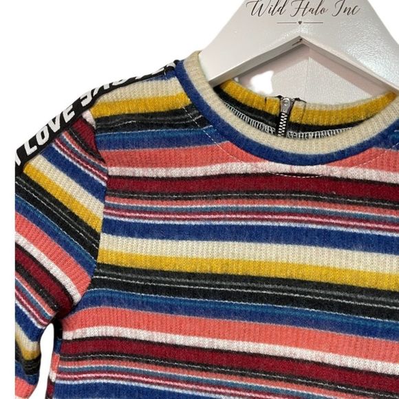 Hannah Banana NWT Striped Sweater Dress Flutter Sleeve Size 12 - Picture 4 of 17